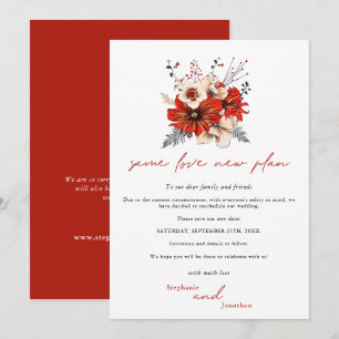 Zelfde Liefde Nieuw Plan Bloemen Crème Rode Datum Save The Date