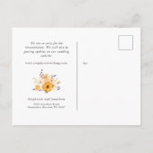 Zelfde Liefde Nieuwe Plan Datum Geel Grijs Bloemig Aankondigingskaart (Achterkant)