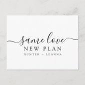 Zelfde Liefde Nieuwe Weddenschap Verander de Datum Briefkaart (Voorkant)