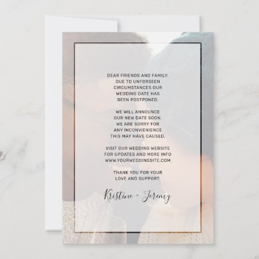 Zelfde Liefde Verschillende Datum Script Foto Brui Aankondiging (Achterkant)