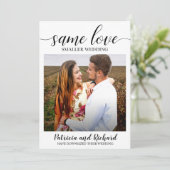 Zelfde liefdesbruiloft kleiner huwelijk kaart (Staand voorkant)