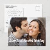Zelfde liefdeskleiner verkleinde bruiloft Eenvoudi Aankondigingskaart (Voorkant / Achterkant)