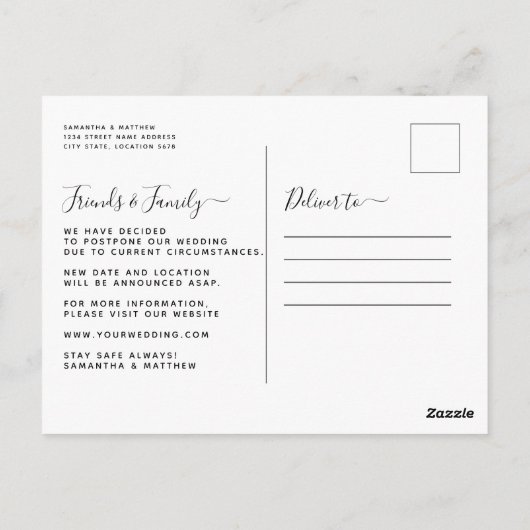 Zelfde liefdesverschillende datum Eenvoudig modern Briefkaart (Achterkant)