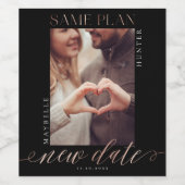 Zelfde nieuwe datum van plan | Roos Gold Script Co Wijn Etiket (Enkel label)