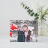 Zelfde plaats NIEUWE DATUM BUDGET Foto bruiloft Briefkaart (Staand voorkant)