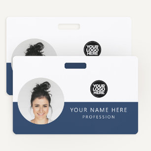 Zelfde voor en achter   Foto werknemer, Logo, naam Badge