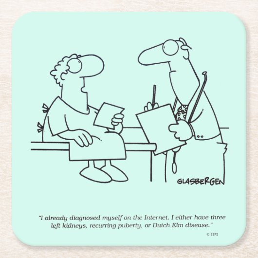Zelfdiagnose Vierkante Kartonnen Onderzetter (Voorkant)