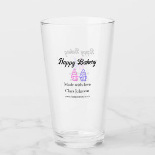 Zelfgebakken bakkerij voeg uw tekst naam aanpasbaa glas