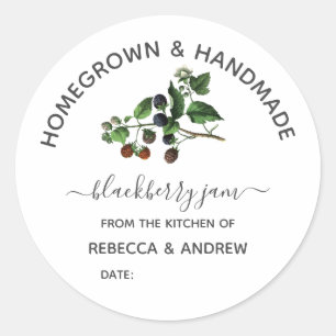 Zelfgekweekt & Handgemaakt Blackberry Jam Kraft-pa Ronde Sticker