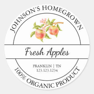Zelfgekweekte tuin vers biologisch appel label