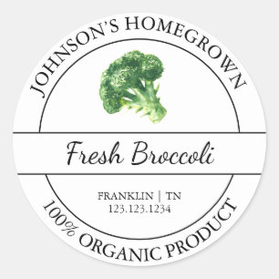 Zelfgekweekte tuin vers biologisch broccoli label
