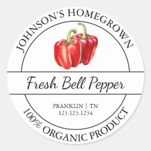 Zelfgekweekte tuin Verse biologische Bell Papier L Ronde Sticker