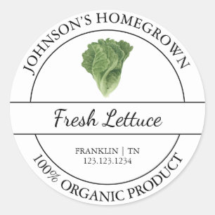 Zelfgekweekte tuin Verse biologische sla Label