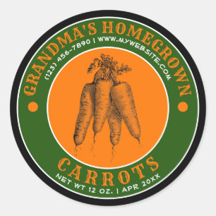 Zelfgekweekte tuinwortelen Inblikken Label Sjabloo