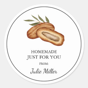 Zelfgemaakt alleen voor je date fruitlabel ronde sticker