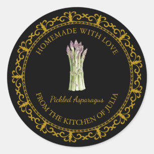 Zelfgemaakt Asparagus Pickle Label L Zwart
