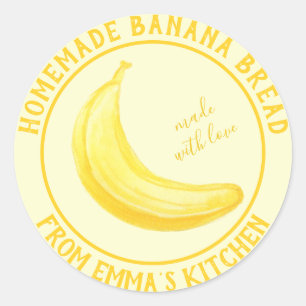 Zelfgemaakt Bananenbrood - Gemaakt met liefde Ronde Sticker