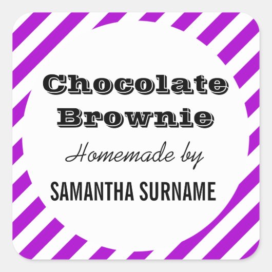 Zelfgemaakt bewaart snoeppot vierkante sticker (Voorkant)