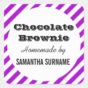 Zelfgemaakt bewaart snoeppot vierkante sticker