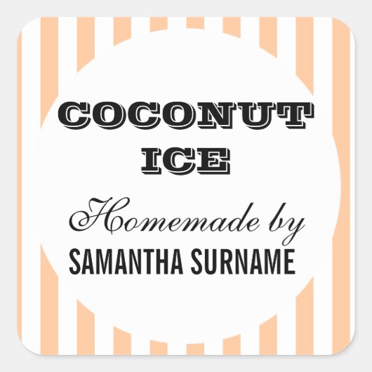 Zelfgemaakt bewaart snoeppot vierkante sticker (Voorkant)