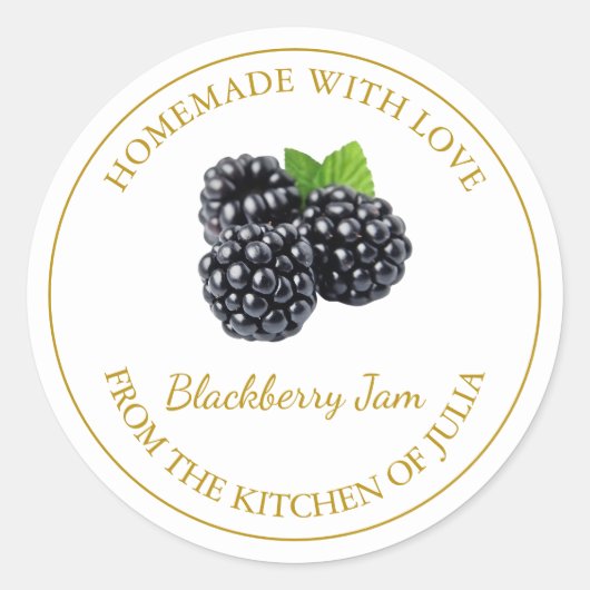 Zelfgemaakt BlackBerry Jam Label | Wit (Voorkant)