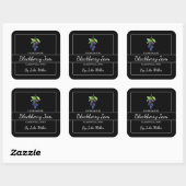 Zelfgemaakt BlackBerry Jam Square Label Zwart (Vel)