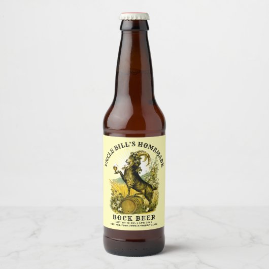  Zelfgemaakt Bock Beer Geitenlabel Sjabloon Bier Etiket (Voorkant)