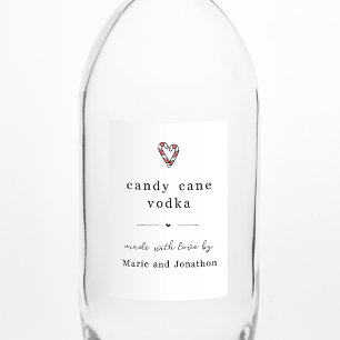 Zelfgemaakt Candy Cane Wodka Fles Gift Label Voedselcontainer Etiket