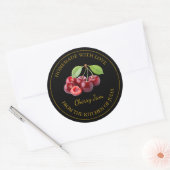Zelfgemaakt Cherry Jam Label | Zwart (Envelop)