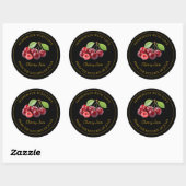 Zelfgemaakt Cherry Jam Label | Zwart (Vel)