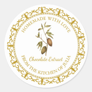 Zelfgemaakt Chocolade Extract Label L Wit