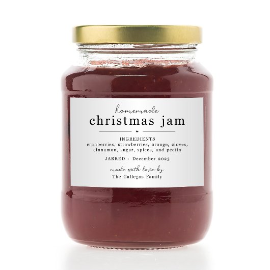 Zelfgemaakt Christmas Jam Gift Label Voedselcontainer Etiket