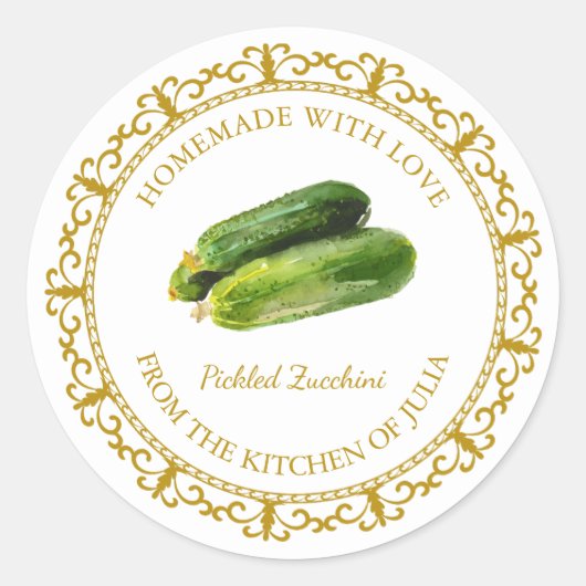  Zelfgemaakt courgette augurk label l wit (Voorkant)