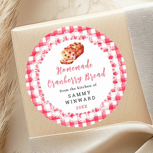 Zelfgemaakt Cranberry Brood Eten Label