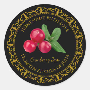  Zelfgemaakt Cranberry Jam Label L Zwart