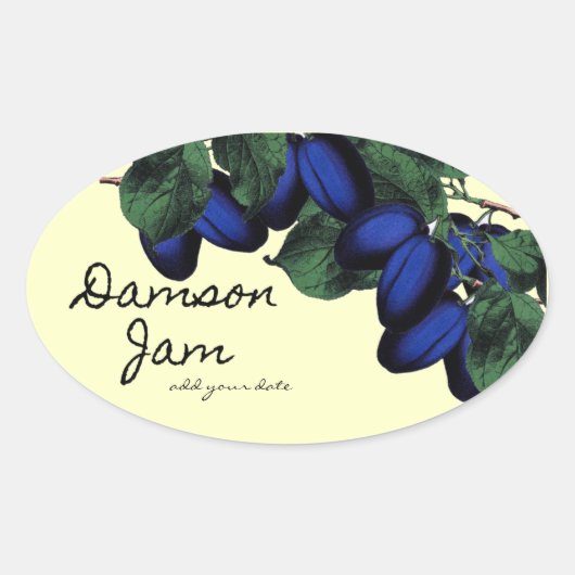 Zelfgemaakt Damson Jam label (Voorkant)