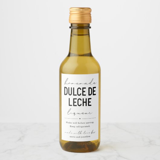 Zelfgemaakt Dolce de Leche Likeur Flesetiket Wijn Etiket (Voorkant)