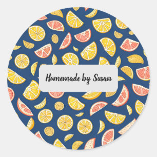 Zelfgemaakt door Susan Sinaasappels en citroenen Ronde Sticker