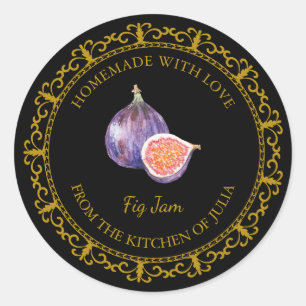 Zelfgemaakt Fig Jam Label L Zwart