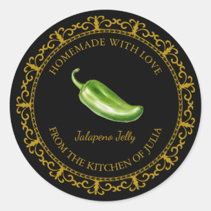  Zelfgemaakt Jalapeno Jelly Label L Zwart