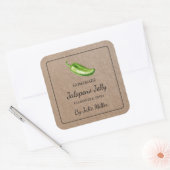 Zelfgemaakt Jalapeno Jelly Square Kraft papieren l Vierkante Sticker (Envelop)