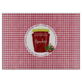 Zelfgemaakt Jam Red and White Gingham bewerkbaar l Snijplank (Voorkant)