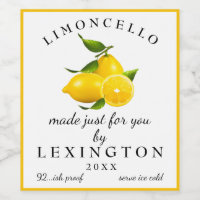Zelfgemaakt Limoncello groot flesetiket |