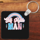 Zelfgemaakt Man Gay Trans Pride Flag Transgender F Sleutelhanger (Achterkant)