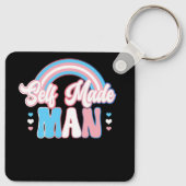 Zelfgemaakt Man Gay Trans Pride Flag Transgender F Sleutelhanger (Achterkant)