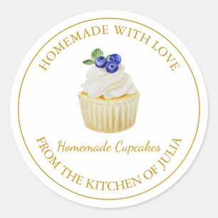 Zelfgemaakt met liefde Blueberry Cupcake Label W