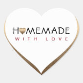Zelfgemaakt met liefde Bronze Heart Shaped Label (Voorkant)