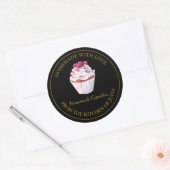 Zelfgemaakt met liefde Cupcake Label | Zwart (Envelop)
