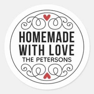 Zelfgemaakt Met Liefde Persoonlijk Ronde Sticker