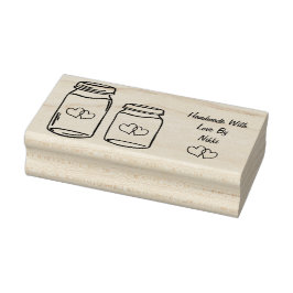 Zelfgemaakt met liefdesstempel 	rubberstempel